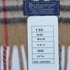 Cashmere Plaid Print Vintage Pre-Loved Scarf