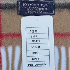 Cashmere Plaid Print Vintage Pre-Loved Scarf