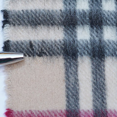 Cashmere/Wool Plaid Print Vintage Pre-Loved Scarf