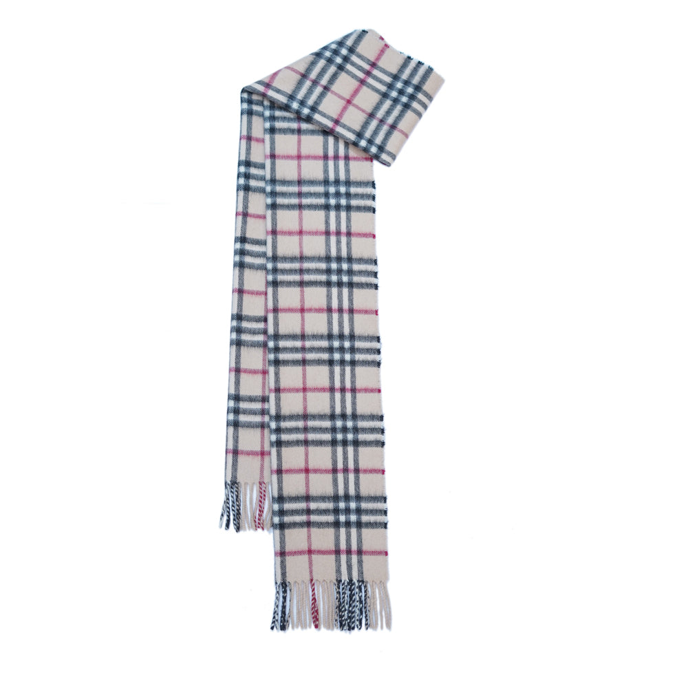 Cashmere/Wool Plaid Print Vintage Pre-Loved Scarf