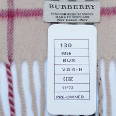 Cashmere/Wool Plaid Print Vintage Pre-Loved Scarf