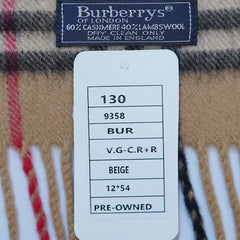 Cashmere/Wool Plaid Print Vintage Pre-Loved Scarf