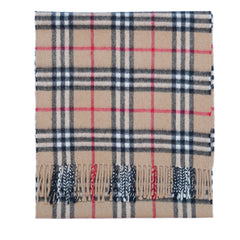 Cashmere/Wool Plaid Print Vintage Pre-Loved Scarf