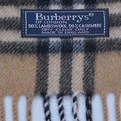 Cashmere/Wool Plaid Print Vintage Pre-Loved Scarf