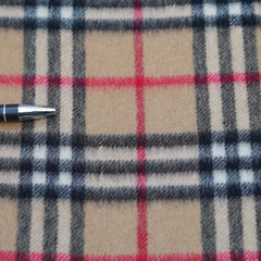 Cashmere/Wool Plaid Print Vintage Pre-Loved Scarf