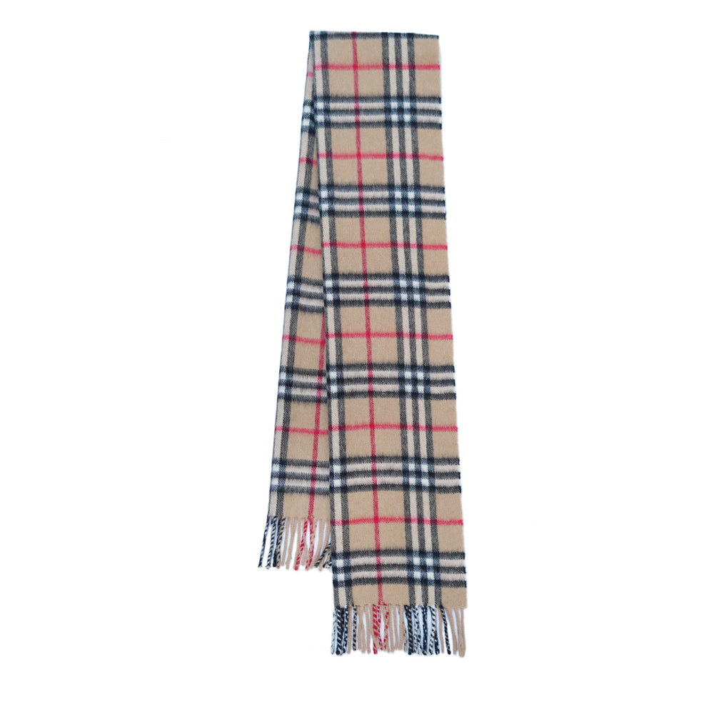 Cashmere/Wool Plaid Print Vintage Pre-Loved Scarf