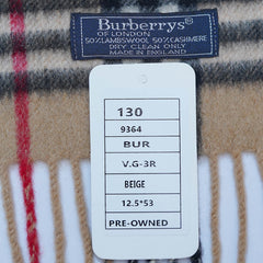 Cashmere/Wool Plaid Print Vintage Pre-Loved Scarf