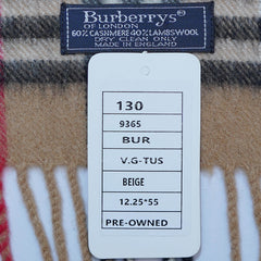 Cashmere/Wool Plaid Print Vintage Pre-Loved Scarf