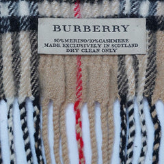 Merino Wool Plaid Print Vintage Pre-Loved Scarf