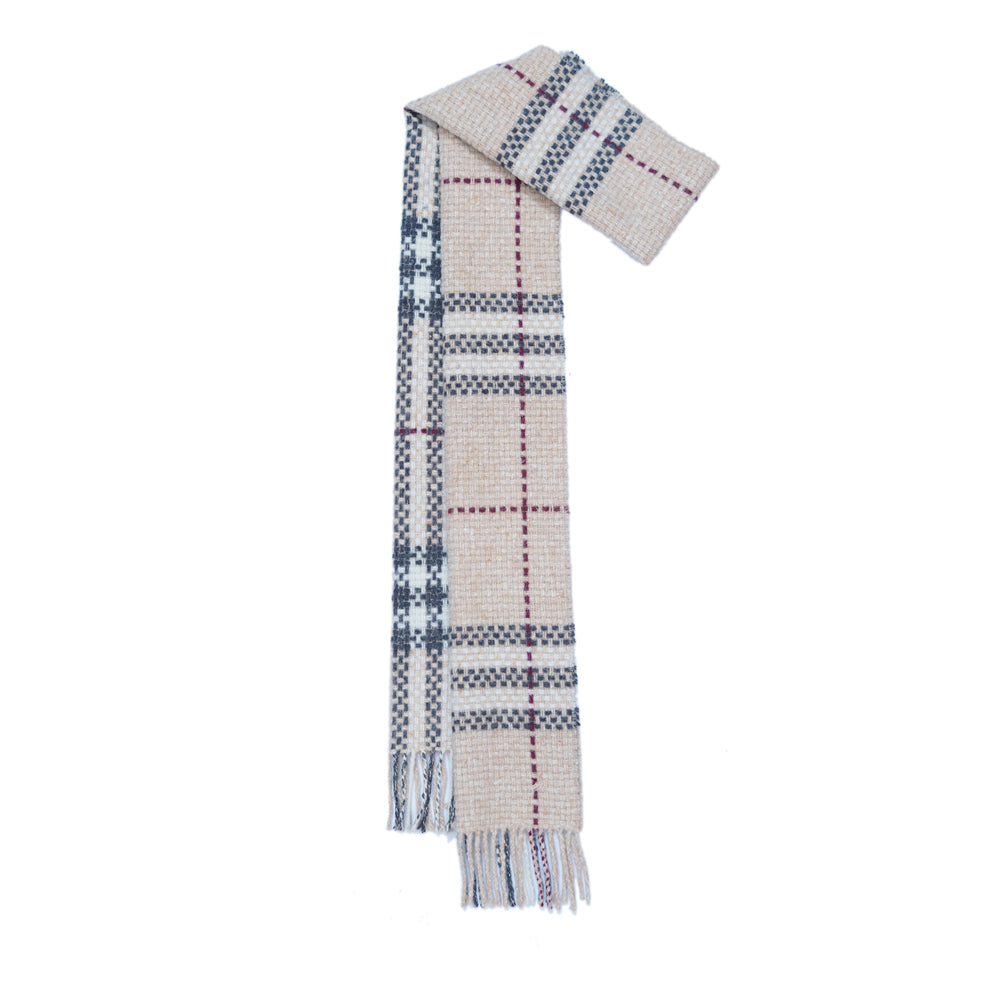 Merino Wool Plaid Print Vintage Pre-Loved Scarf