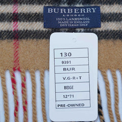 Lambswool Plaid Print Vintage Pre-Loved Scarf