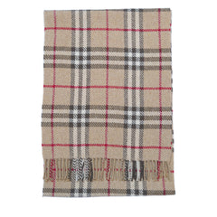 Cashmere/Wool Plaid Print Vintage Pre-Loved Scarf