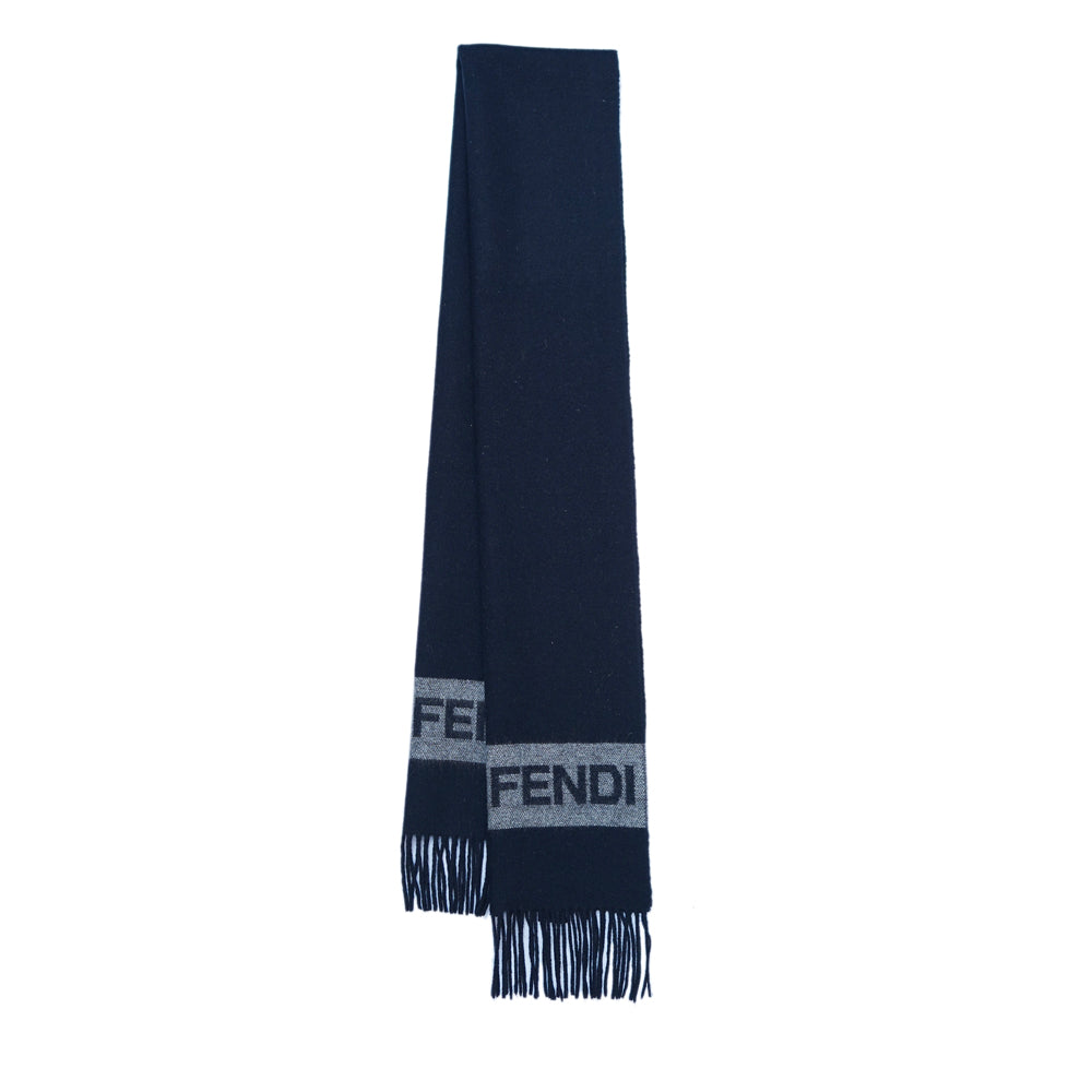 Fendi Authentic Wool Plain Vintage Pre-Loved Scarf