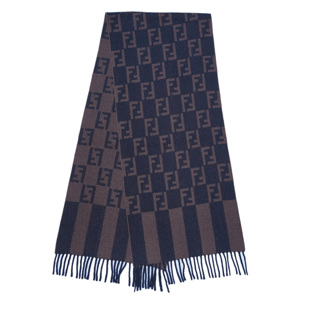 Fendi Authentic Wool FF Pattern Vintage Pre-Loved Scarf