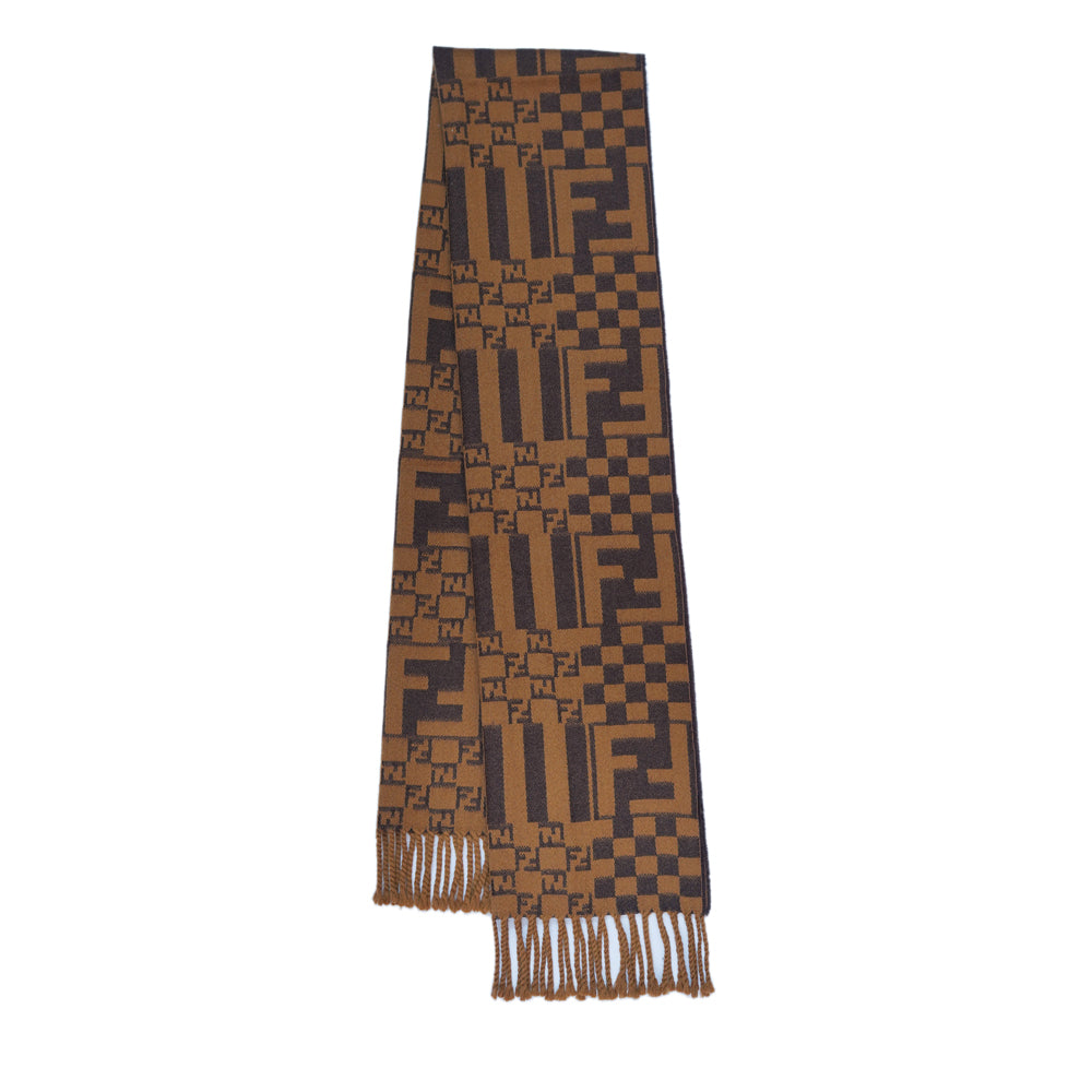 Fendi Authentic Wool FF Pattern Vintage Pre-Loved Scarf