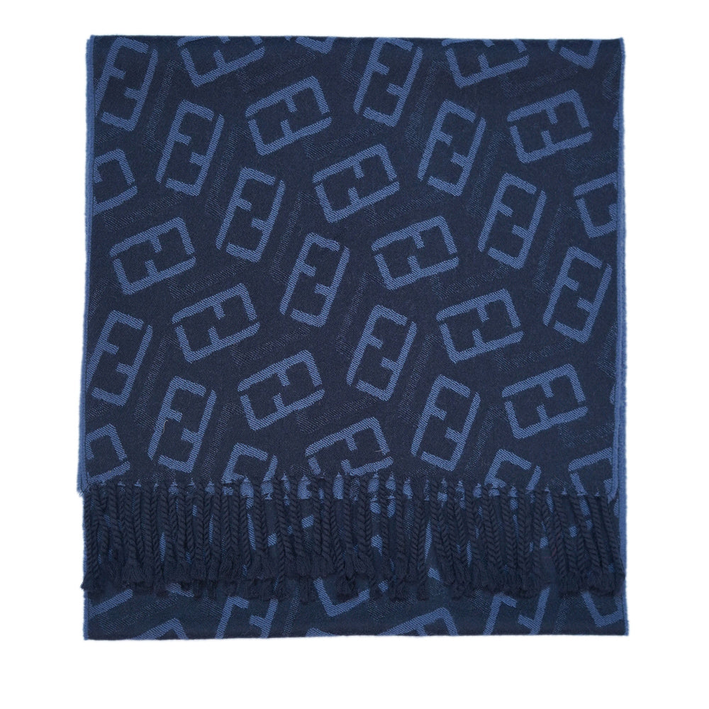 Fendi Authentic Wool FF Pattern Vintage Pre-Loved Scarf
