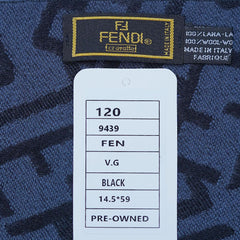 Fendi Authentic Wool FF Pattern Vintage Pre-Loved Scarf