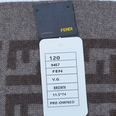 Fendi Authentic Wool FF Pattern Vintage Pre-Loved Scarf