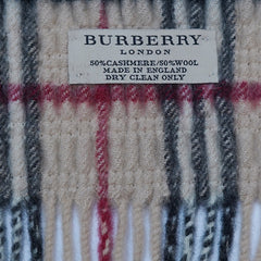 Cashmere/Wool Plaid Print Vintage Pre-Loved Scarf