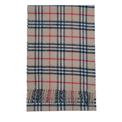 Cashmere/Wool Plaid Print Vintage Pre-Loved Scarf