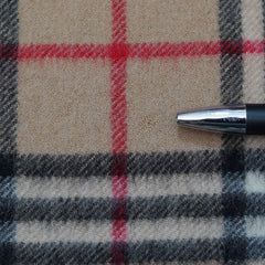 Cashmere/Wool Plaid Print Vintage Pre-Loved Scarf