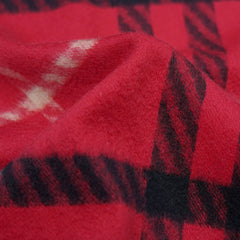 Red Plaid Print Vintage Pre-Loved Scarf