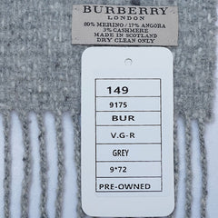 Wool Large Check Vintage Pre-Loved Scarf