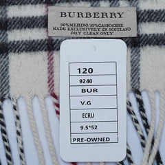 Merino/Cashmere Plaid Print Vintage Pre-Loved Scarf
