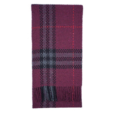 Merino Blend Plaid Print Vintage Pre-Loved Scarf