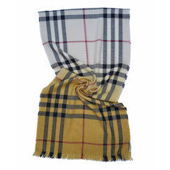 Wool/Cashmere Plaid Print Vintage Pre-Loved Scarf