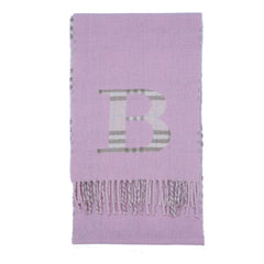 Merino/Cashmere Logo & Plaid Print Vintage Pre-Loved Scarf