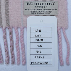Merino/Cashmere Logo & Plaid Print Vintage Pre-Loved Scarf