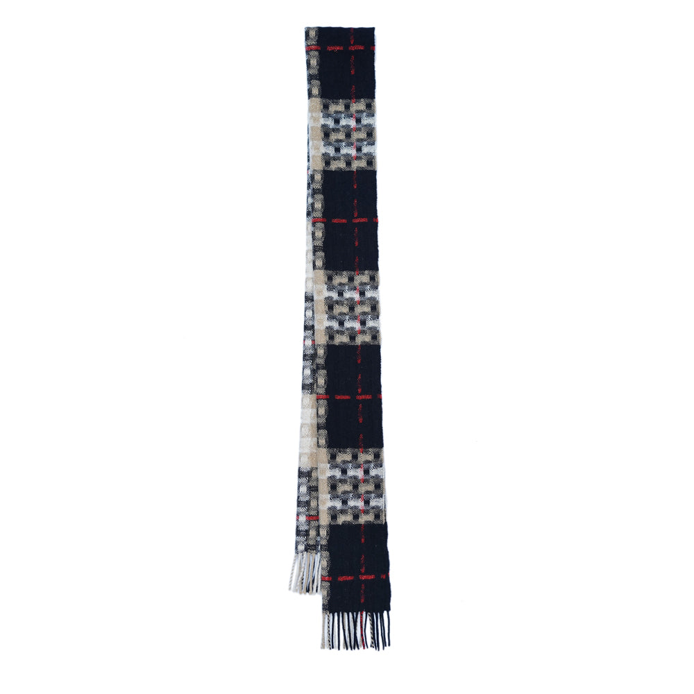 Merino/Cashmere Plaid Print Vintage Pre-Loved Scarf