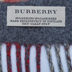 Merino/Cashmere Logo Plaid Print Vintage Pre-Loved Scarf