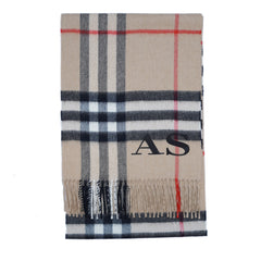 Cashmere Large Check Vintage Pre-Loved Scarf