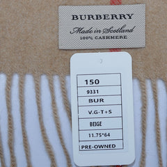 Cashmere Large Check Vintage Pre-Loved Scarf