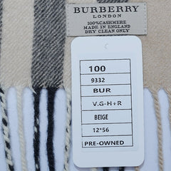 Cashmere Large Check Vintage Pre-Loved Scarf