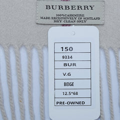 Cashmere Large Check Vintage Pre-Loved Scarf