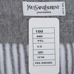 YSL Wool Plain Vintage Pre-Loved Scarf