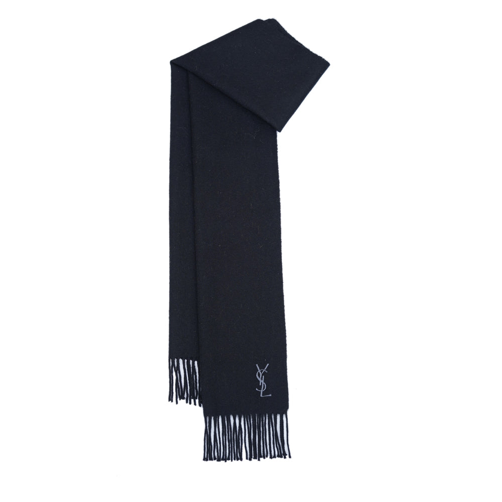 YSL Wool Plain Vintage Pre-Loved Scarf