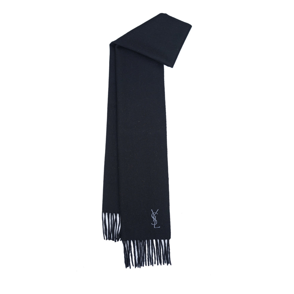 YSL Wool Plain Vintage Pre-Loved Scarf