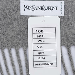 YSL Merino Wool Plain Vintage Pre-Loved Scarf