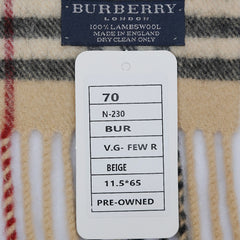 Burberry Lambswool Vintage Check Pre-Loved Scarf