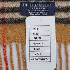 Burberry Lambswool Vintage Check Pre-Loved Scarf