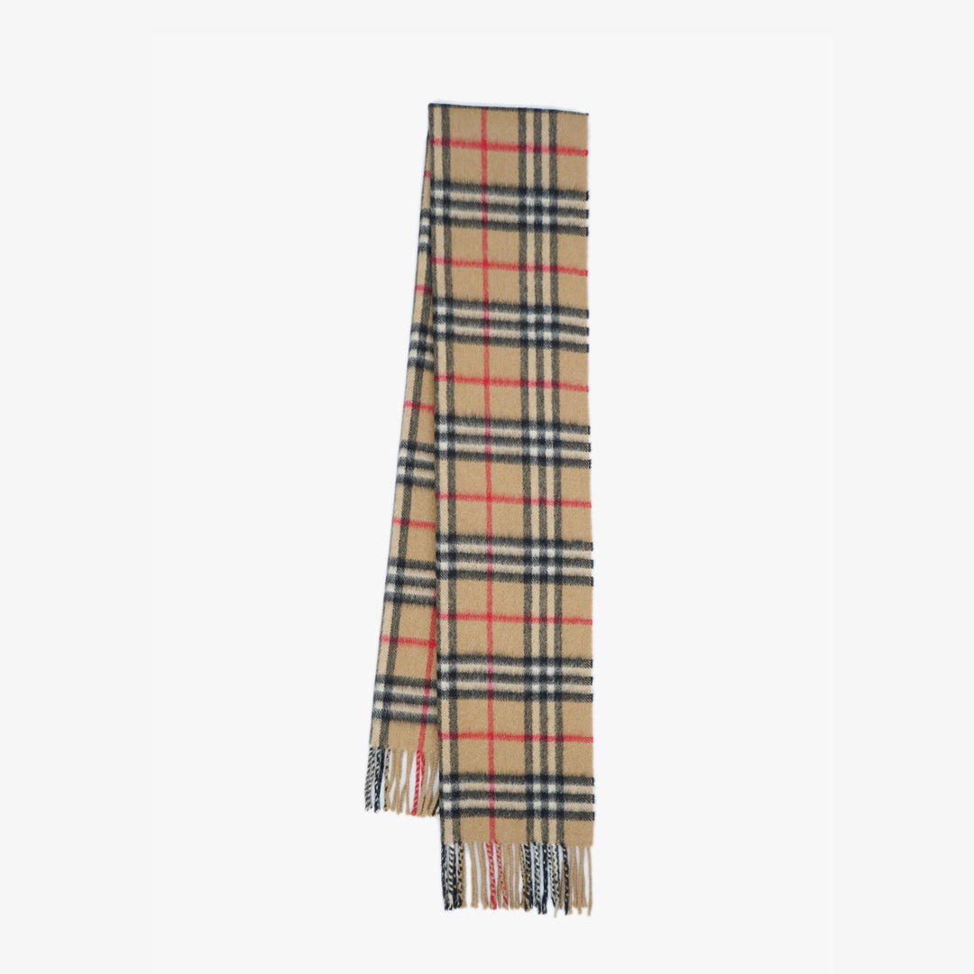 Burberry Cashmere Vintage Check Printed Pre-Owned Scarf