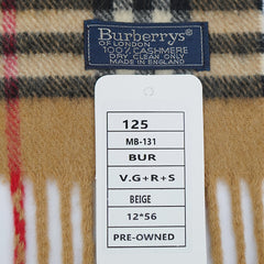 Burberry’s Cashmere Classic Check Printed Pre-Owned Scarf