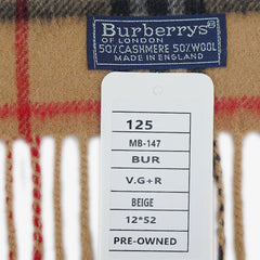 Burberry’s Cashmere/Wool Nova Check Pre-Owned Scarf