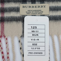 Burberry Cashmere Vintage Check Pre-Owned Scarf