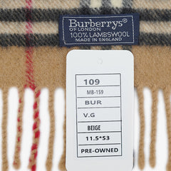 Burberry Lambswool Classic Check Pre-Owned Scarf