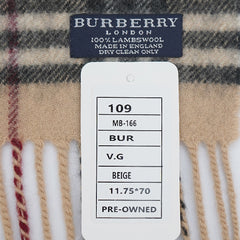 Burberry Lambswool Nova Check Pre-Owned Scarf